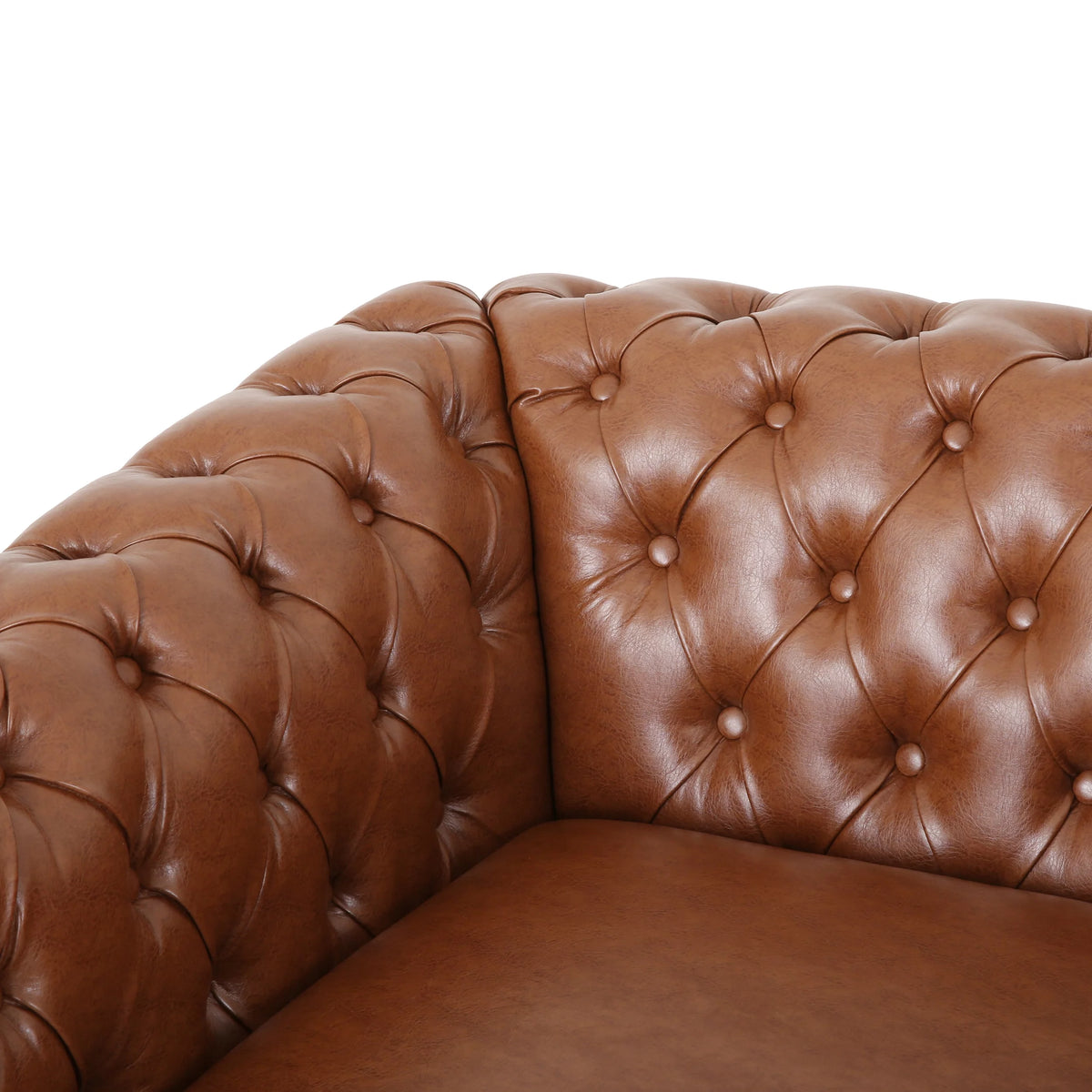 Cognac Brown and Dark Brown Chesterfield Club Chair I180860