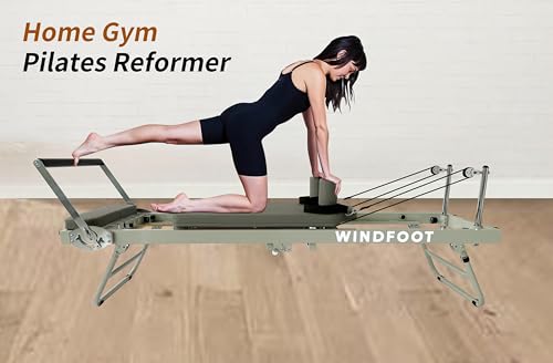 Foldable Pilates Reformer Machine with Springs & Cords X57420