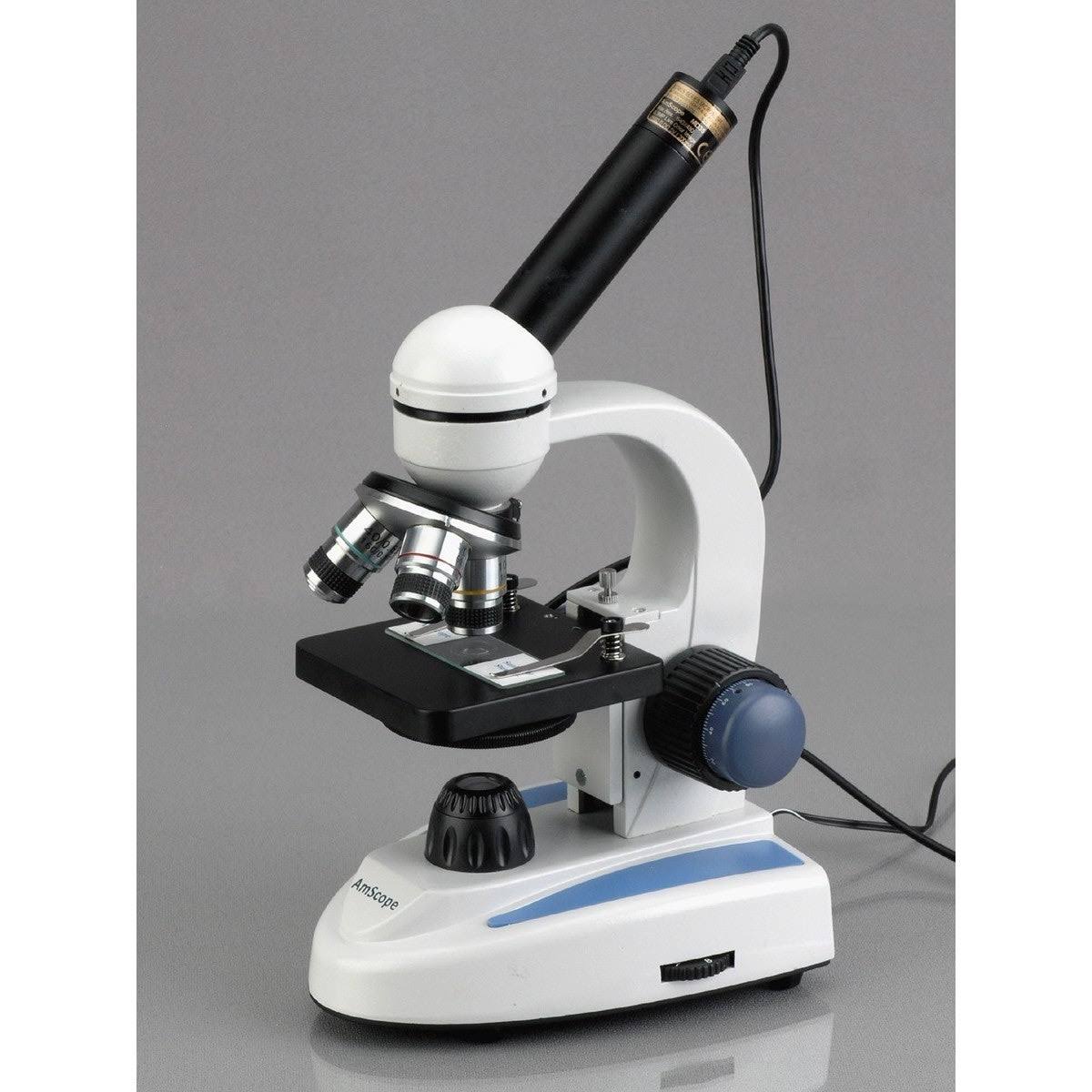 40X-1000X Metal Glass Student Microscope with USB Digital Camera L2400