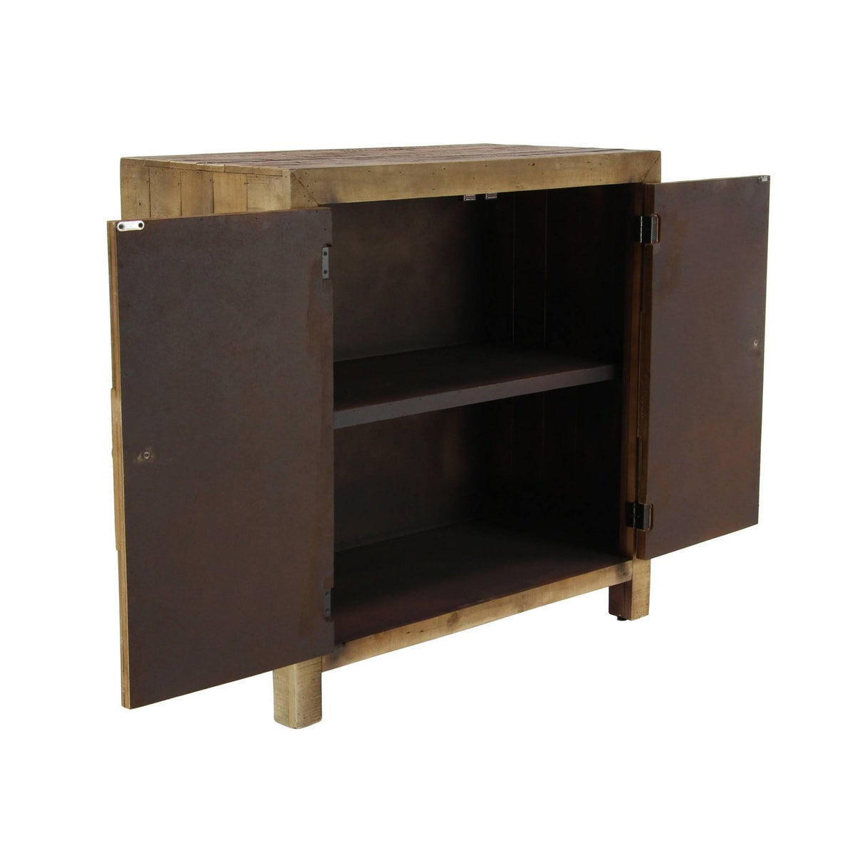 Brown 2-Door Wooden Textured Cabinet O779526