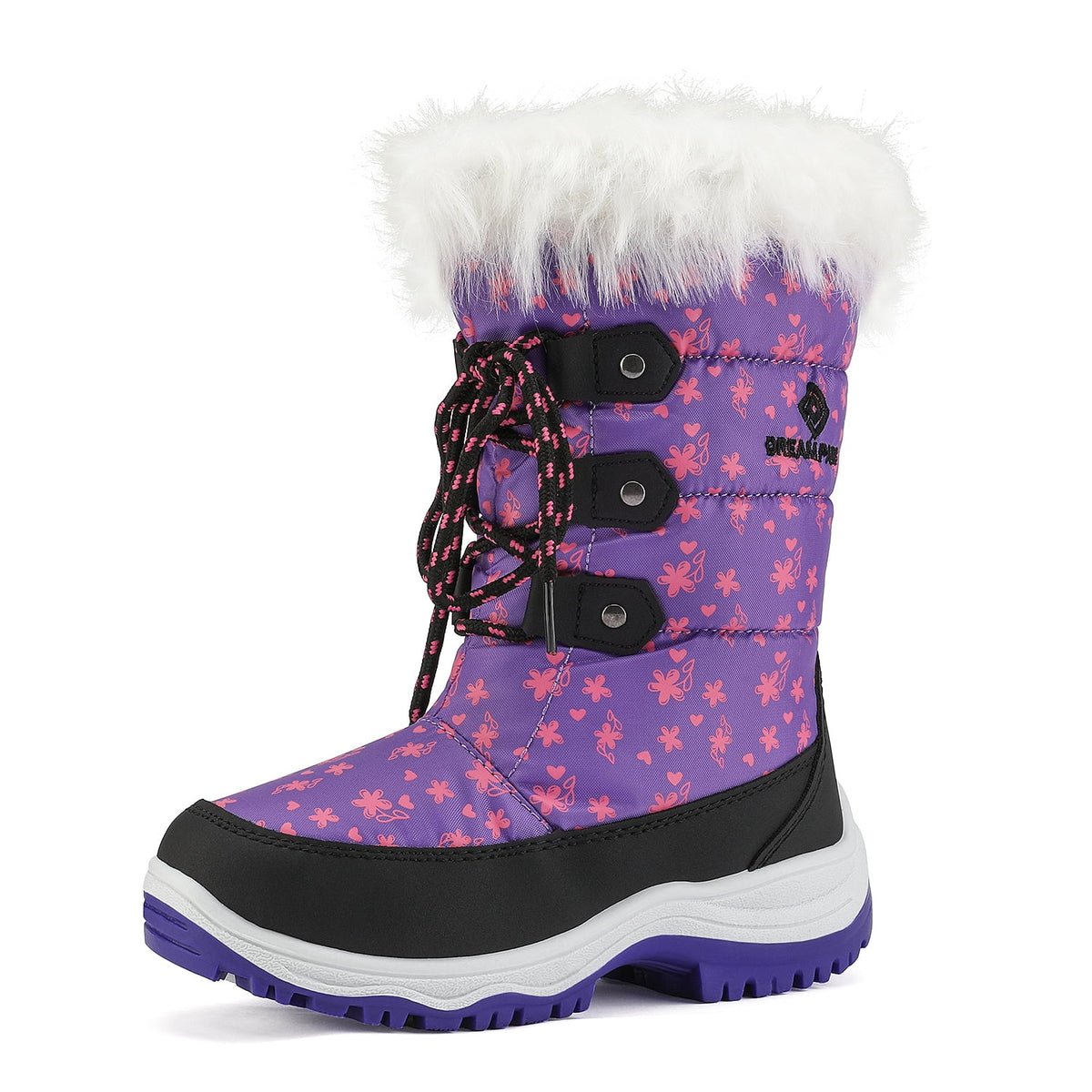 Winter Mid Calf Knee High Waterproof Snow Boots Nordic Purple Size 10 A20292