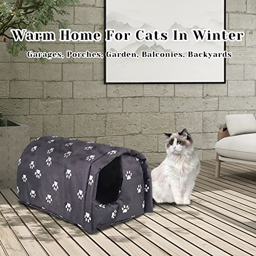 Waterproof Outdoor Cat House Black W9966