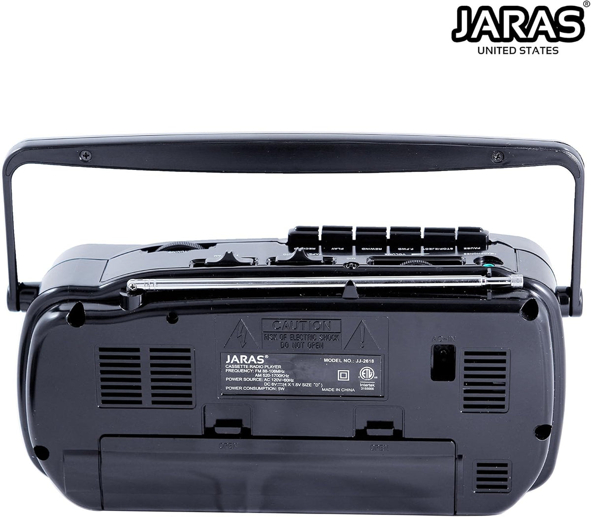 Portable Boombox Tape Cassette Player Recorder with AM/FM Radio Stereo Speakers V299314