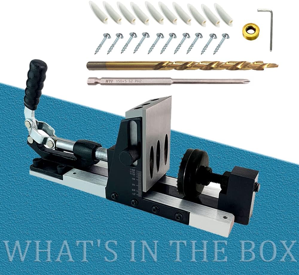 Adjustable 3 Holes Metal Pocket Hole Jig Kit with Clamp P871