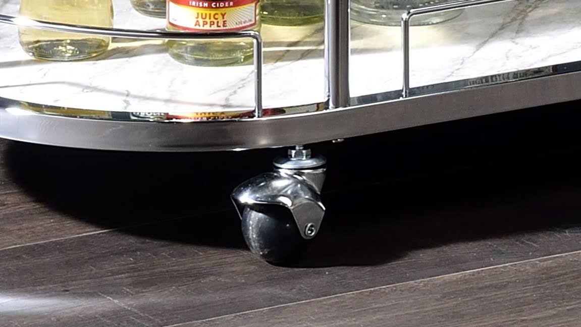 Glass and Chrome Serving Cart W92314