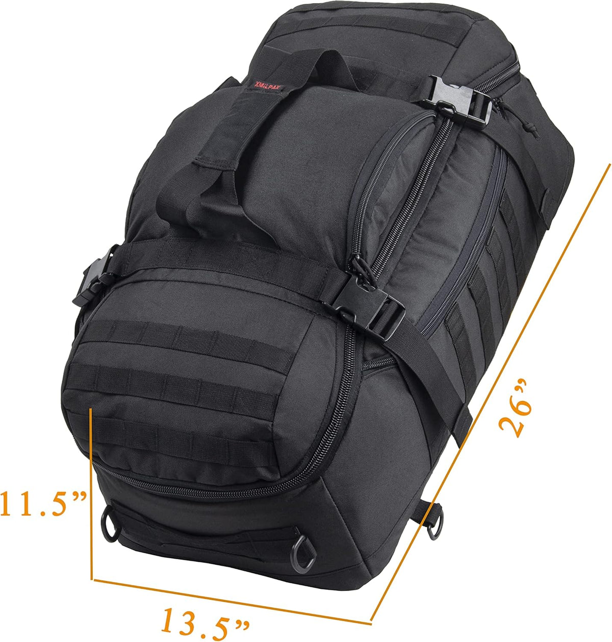 Black MOLLE Compatible Tactical Duffel Bag X949361
