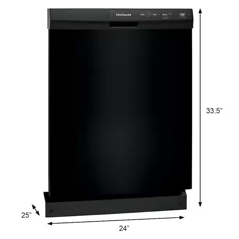 Black 24 In. Built-In Tall Tub Dishwasher with 3-Cycles A562