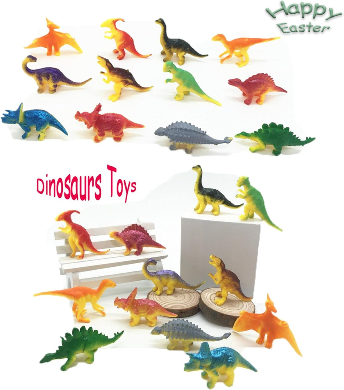24 Packs Mini Plastic Dinosaur Toys D17602