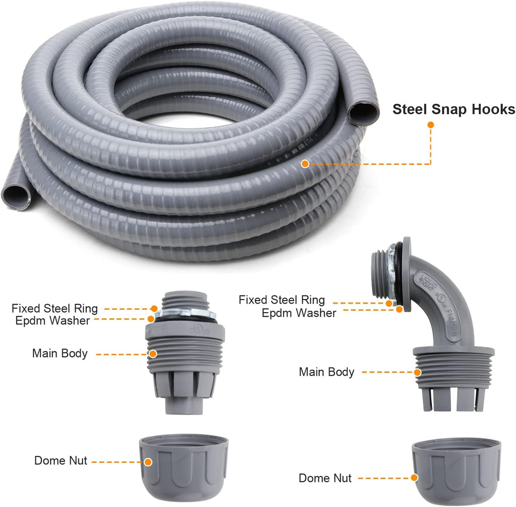 1 in. Dia 25ft Liquid-Tight Non Metallic Conduit Kit Pack of 2 V307