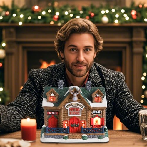 Lighted Ceramic Christmas Village Houses Decorations 8.5" J768179
