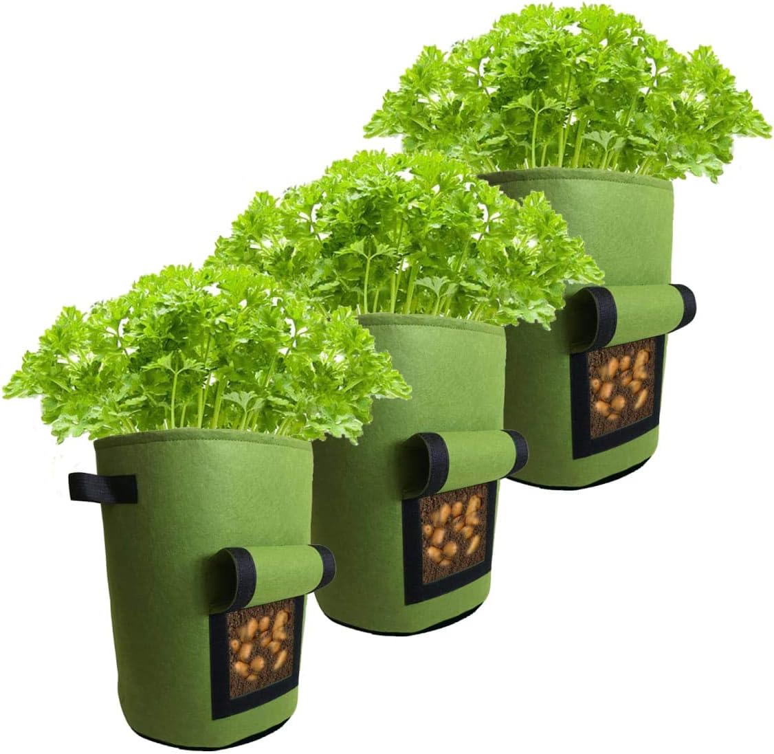 10 Gallon Heavy Duty Non Woven Fabric Planter Bags with Handles S153