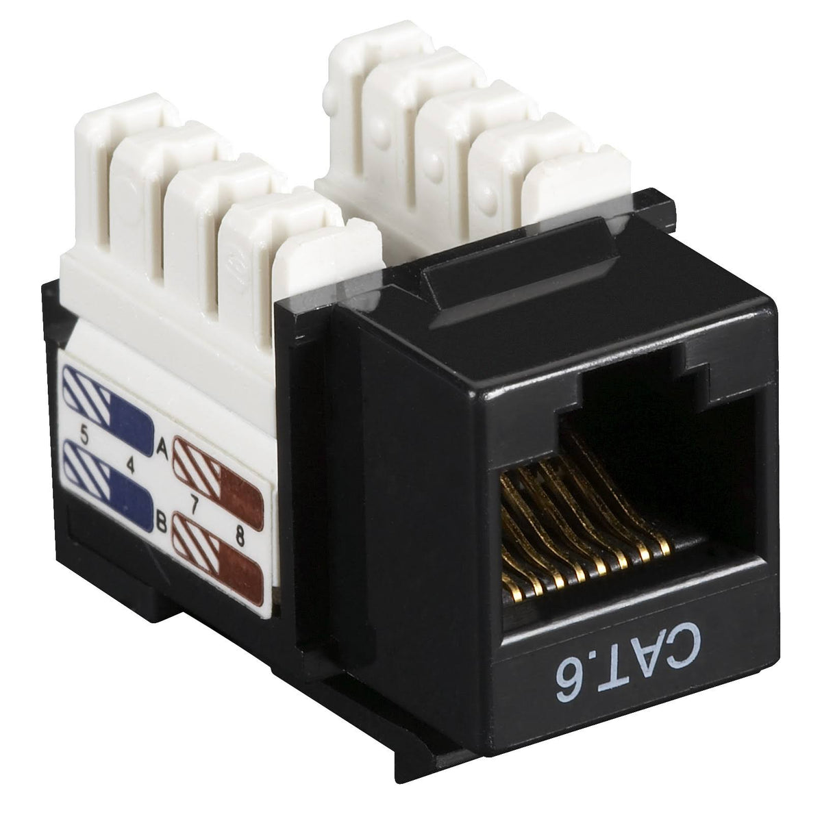 Black Cat6 Keystone Jack 25-Pack J3473