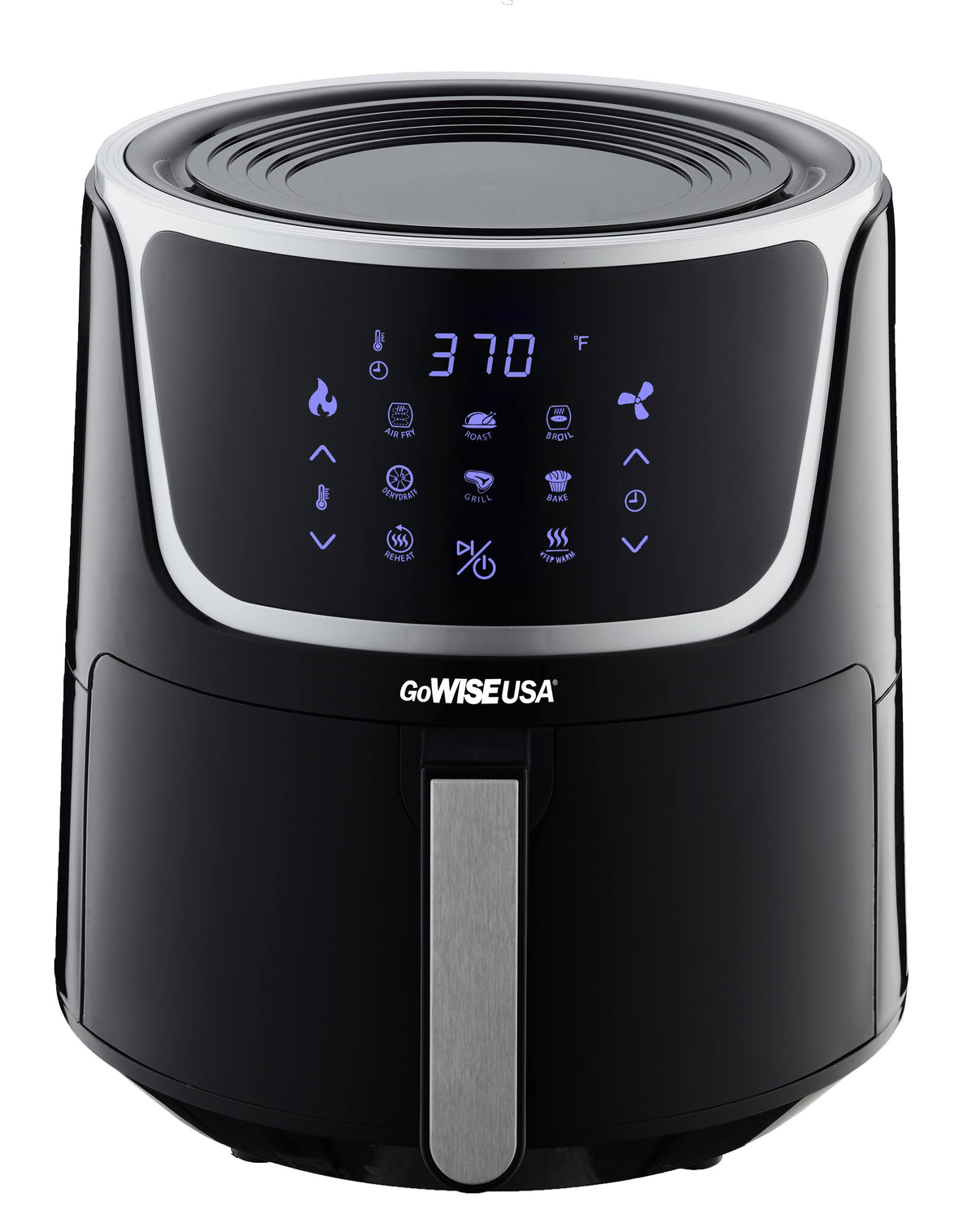 7 qt Electric Air Fryer with Dehydrator Black Silver W7426