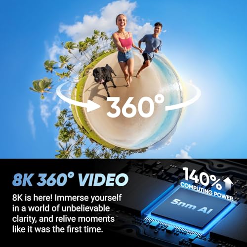 8K Waterproof 360 Action Camera with Invisible Selfie Stick P892282