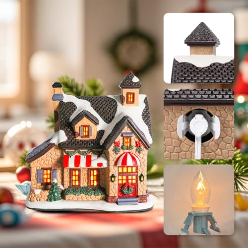 Lighted Ceramic Christmas Village Houses Decorations 8.5" J768179