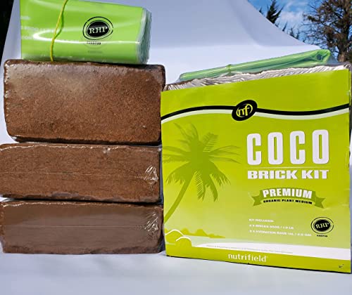 Coco Coir Bricks 5.5 Lbs Organic Compressed Coco Coir Soil Peat Blocks S48185