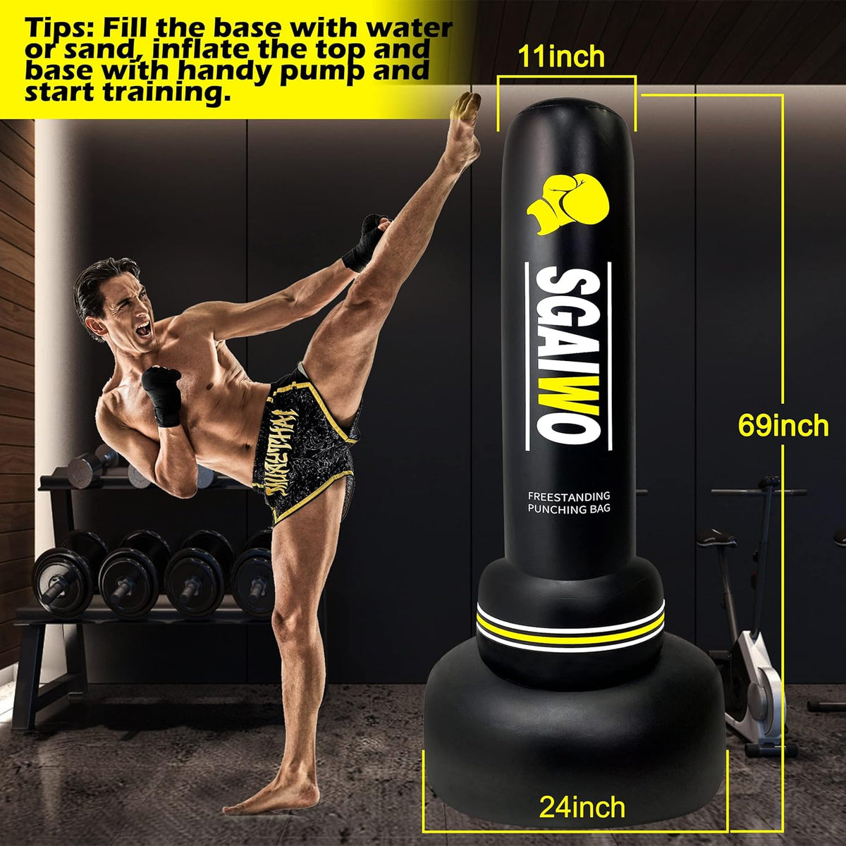 69" Freestanding Heavy Punching Bag V506