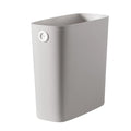 White 1.8 Gallon Slim Plastic Rectangular Trash Can with Trash Liner Holder O9214