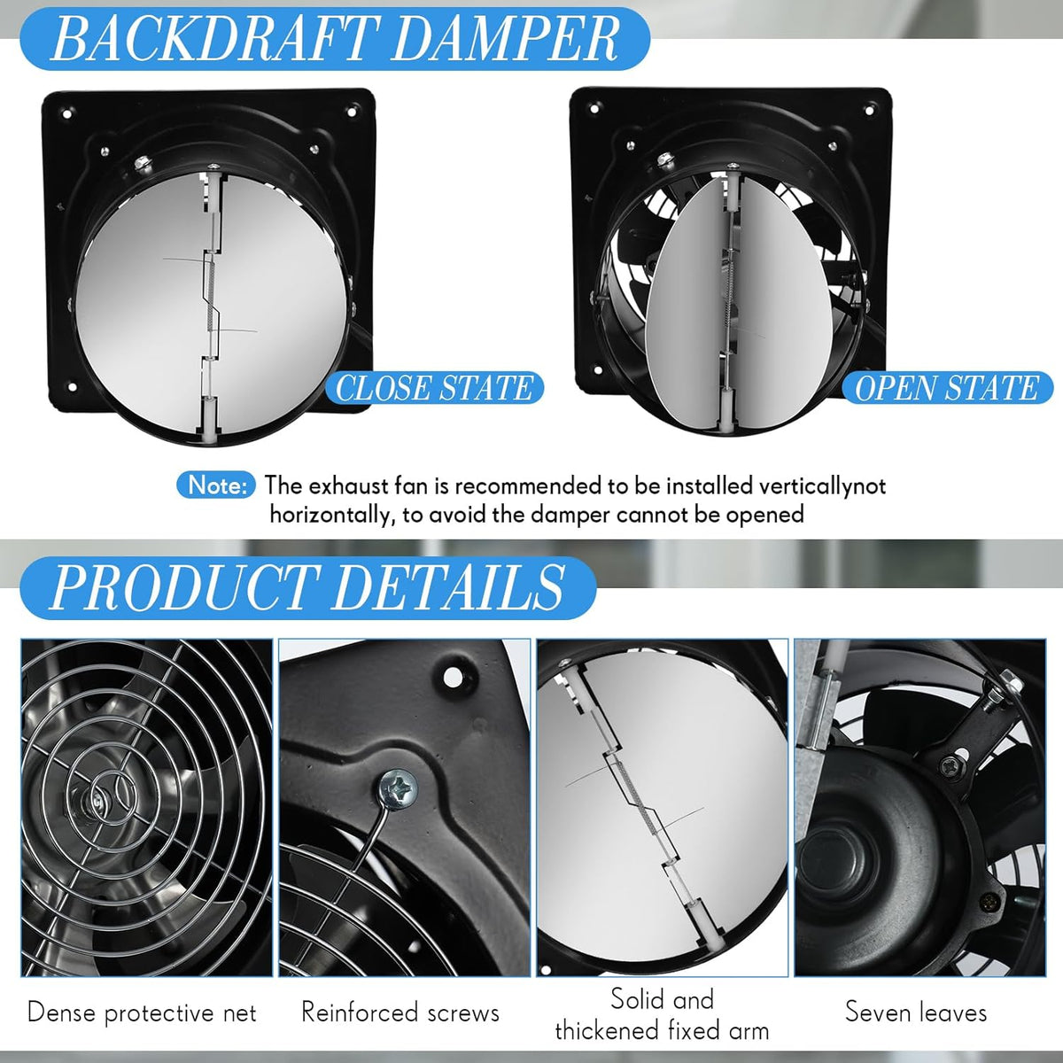 Black 6 Inch Exhaust Fan with Switch and Damper Y388317