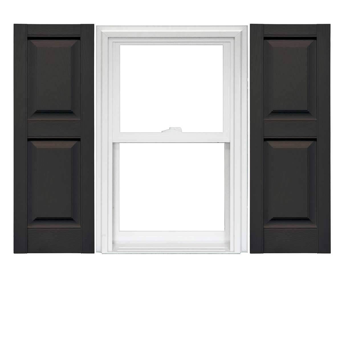 Vinyl Raised Panel Shutters 1 Pair 14.75 x 80 Musket Brown E3942