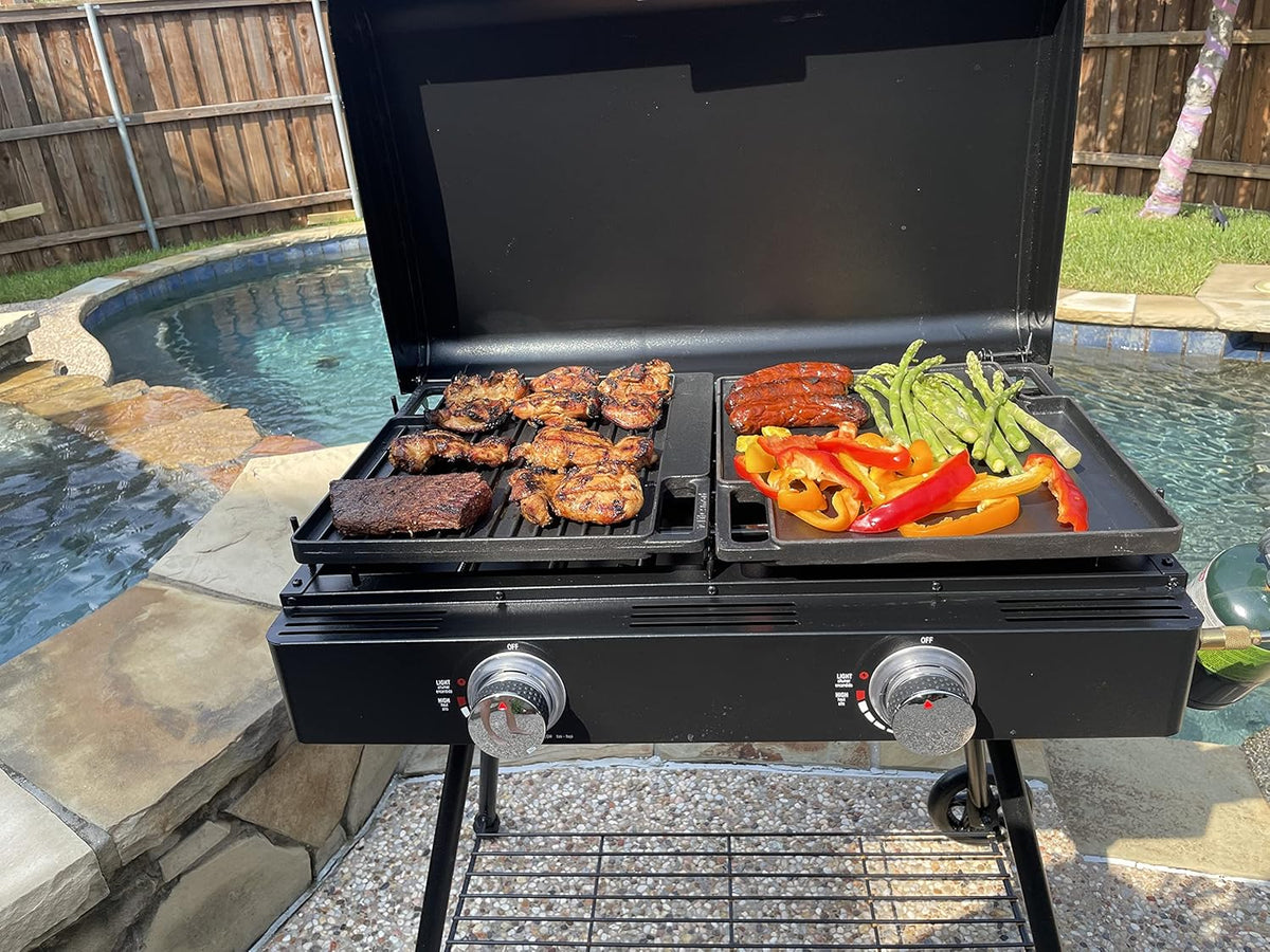 400 Sq Inch Double Griddle with Stand and Carry Bag A469