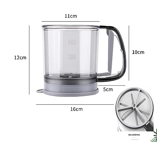 3 Cup Capacity Fine Mesh Gray Flour Sifter R38948