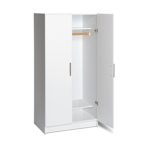 Gray 32" Storage Cabinet with Hanging Rail and Shelves H761