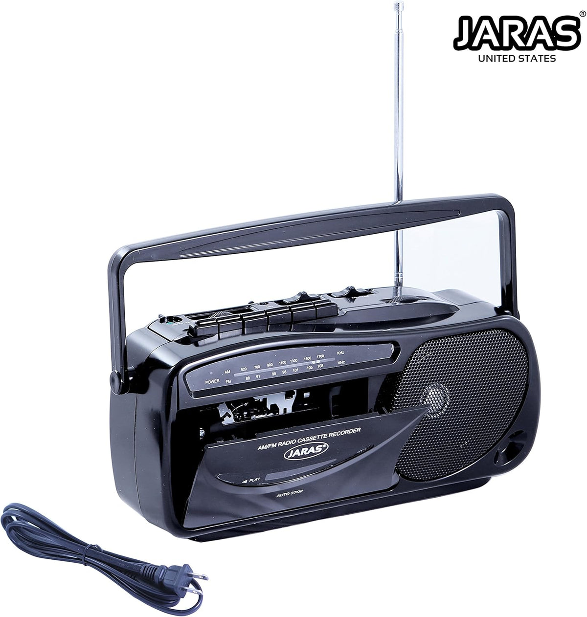 Portable Boombox Tape Cassette Player Recorder with AM/FM Radio Stereo Speakers V299314