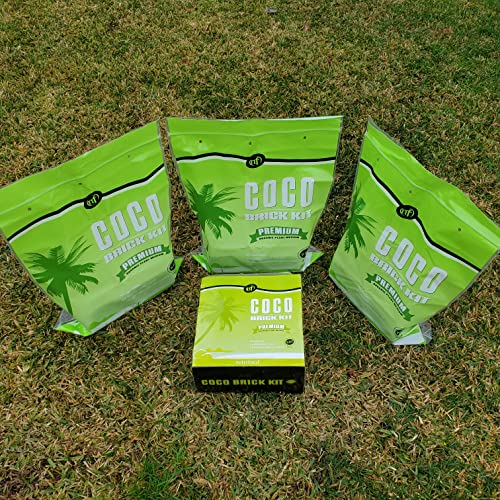 Coco Coir Bricks 5.5 Lbs Organic Compressed Coco Coir Soil Peat Blocks S48185