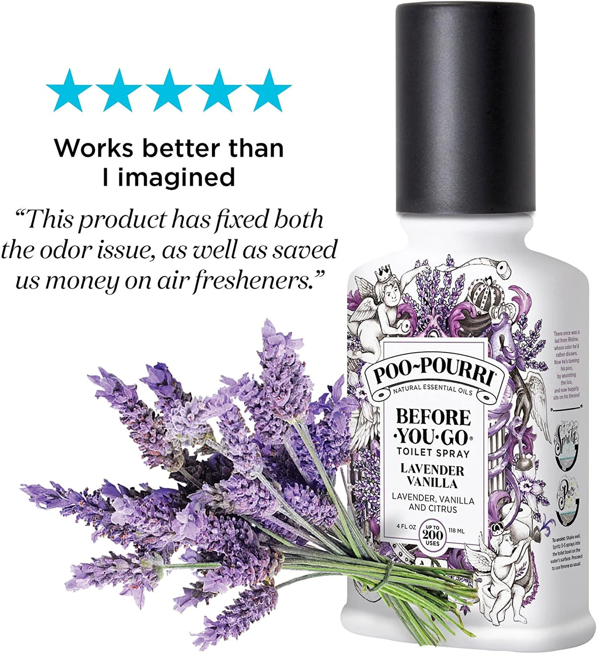 Lavender Vanilla Toilet Spray, 4 Fl Oz F6919