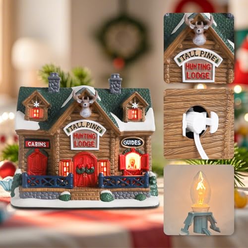 Lighted Ceramic Christmas Village Houses Decorations 8.5" J768179