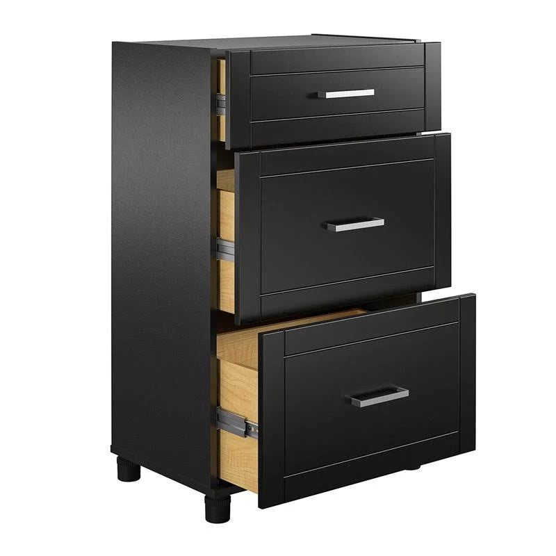 Black 3 Drawer Base Cabinet N349925