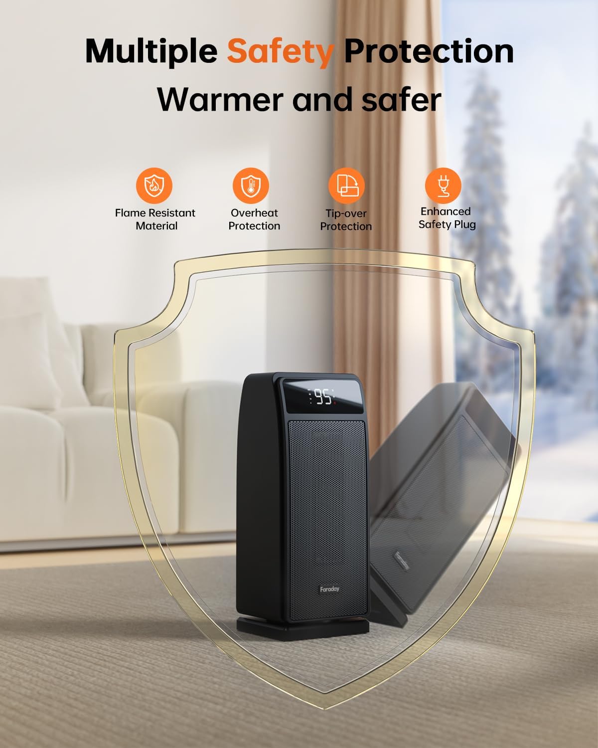 1500W Black Portable Space Heater K286988