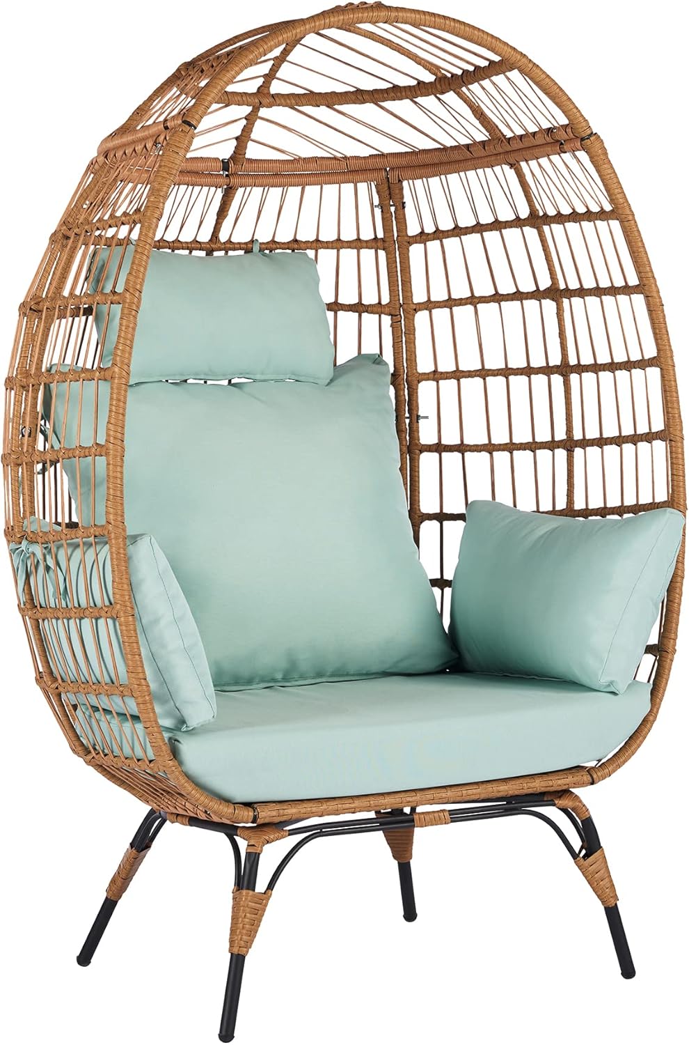 Oversized PE Rattan Egg Chair with Cushion and Headrest V734