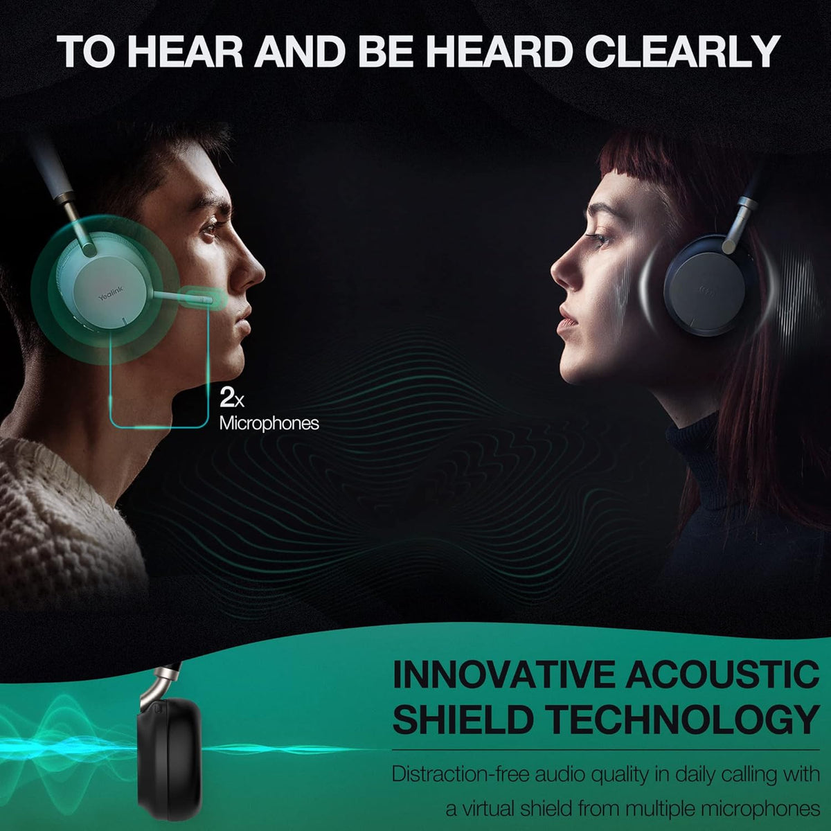 Black Wireless Bluetooth Headset with Noise Canceling Microphone E499