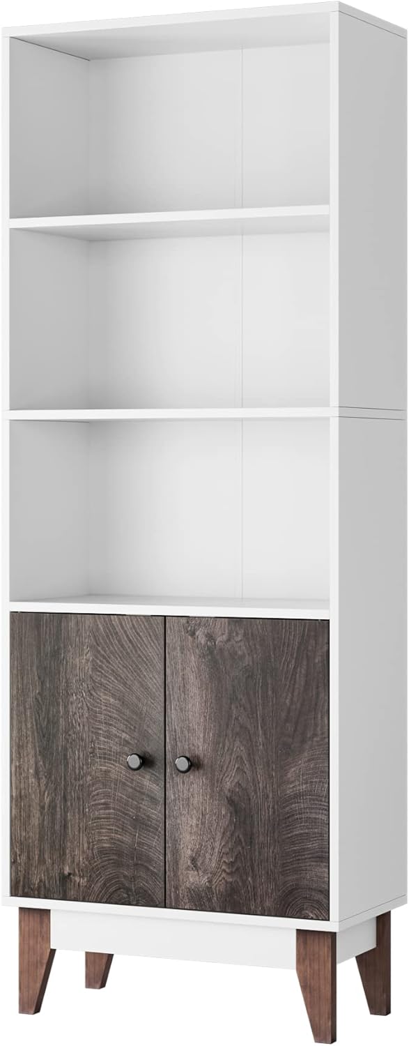 Tall Storage Cabinet with 3 Open Compartments and 1 Cabinet Y93031