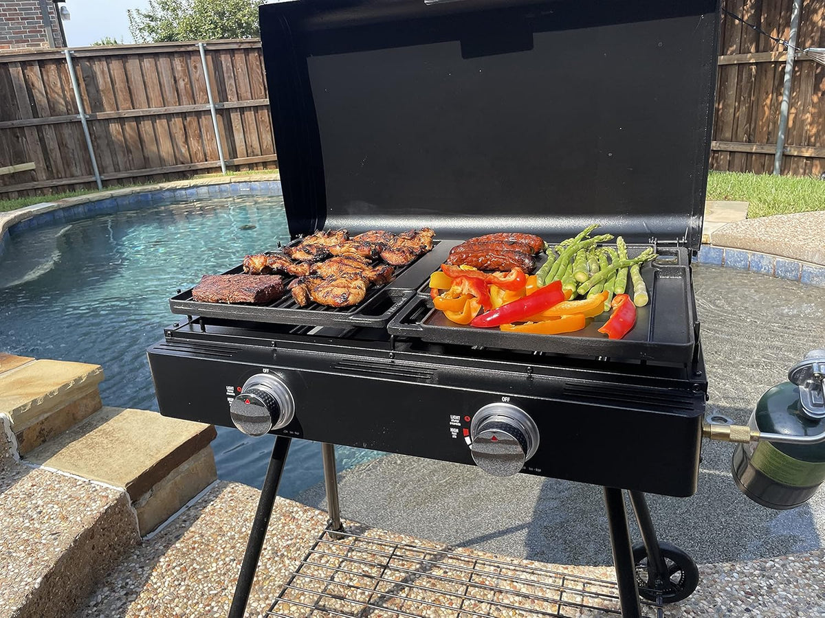 400 Sq Inch Double Griddle with Stand and Carry Bag A469