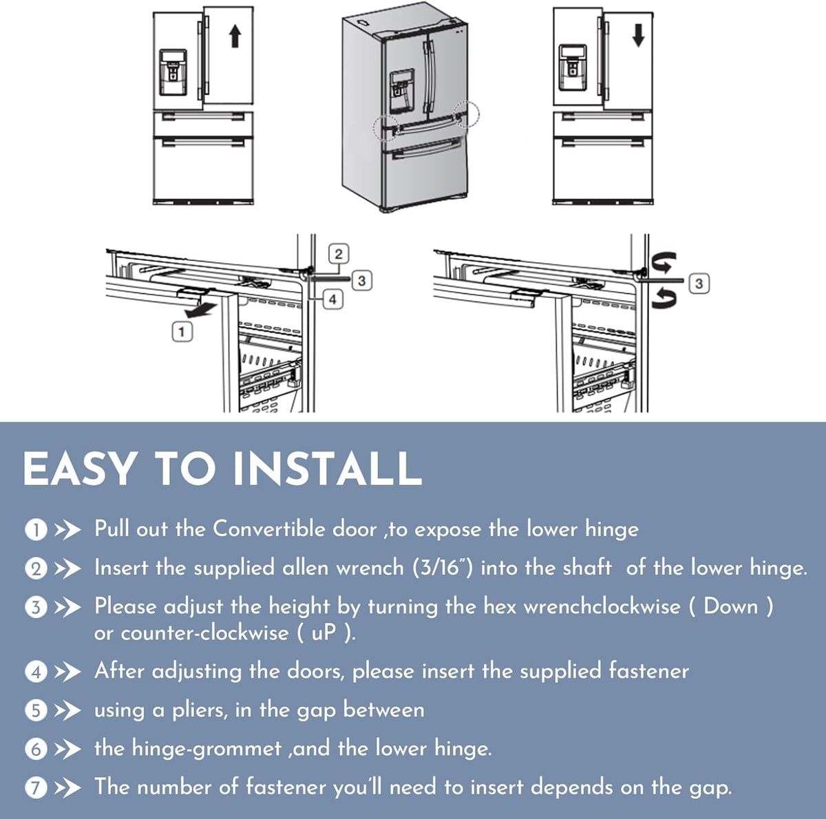 Refrigerator Door Hinge Shim Kit E3331
