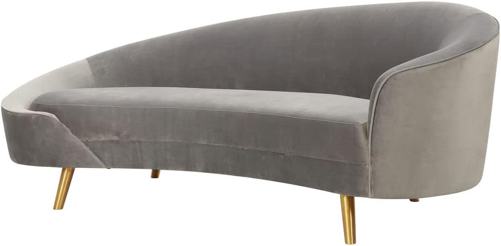 Gray Velvet Upholstered Sofa T7195