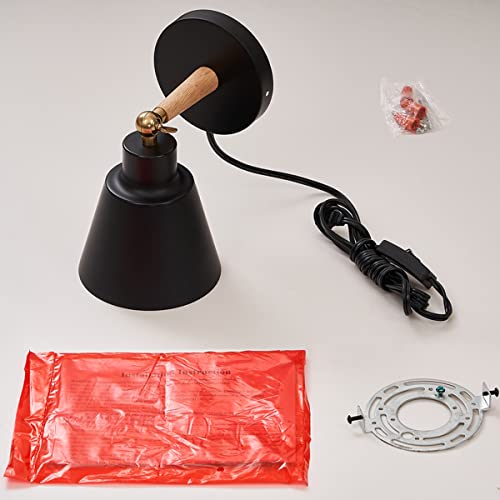 Black Nordic Wooden Plug in Wall Sconces Lighting Fixture (1 Pack) P658