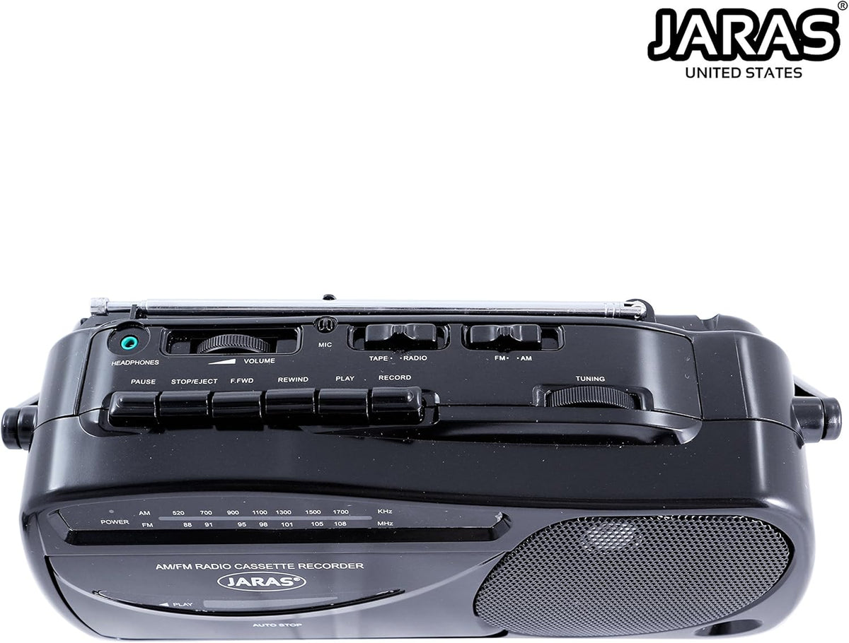 Portable Boombox Tape Cassette Player Recorder with AM/FM Radio Stereo Speakers V299314