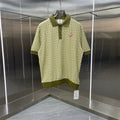 Casablanca Diamond Monogram Knit Polo Shirt - Olive Green