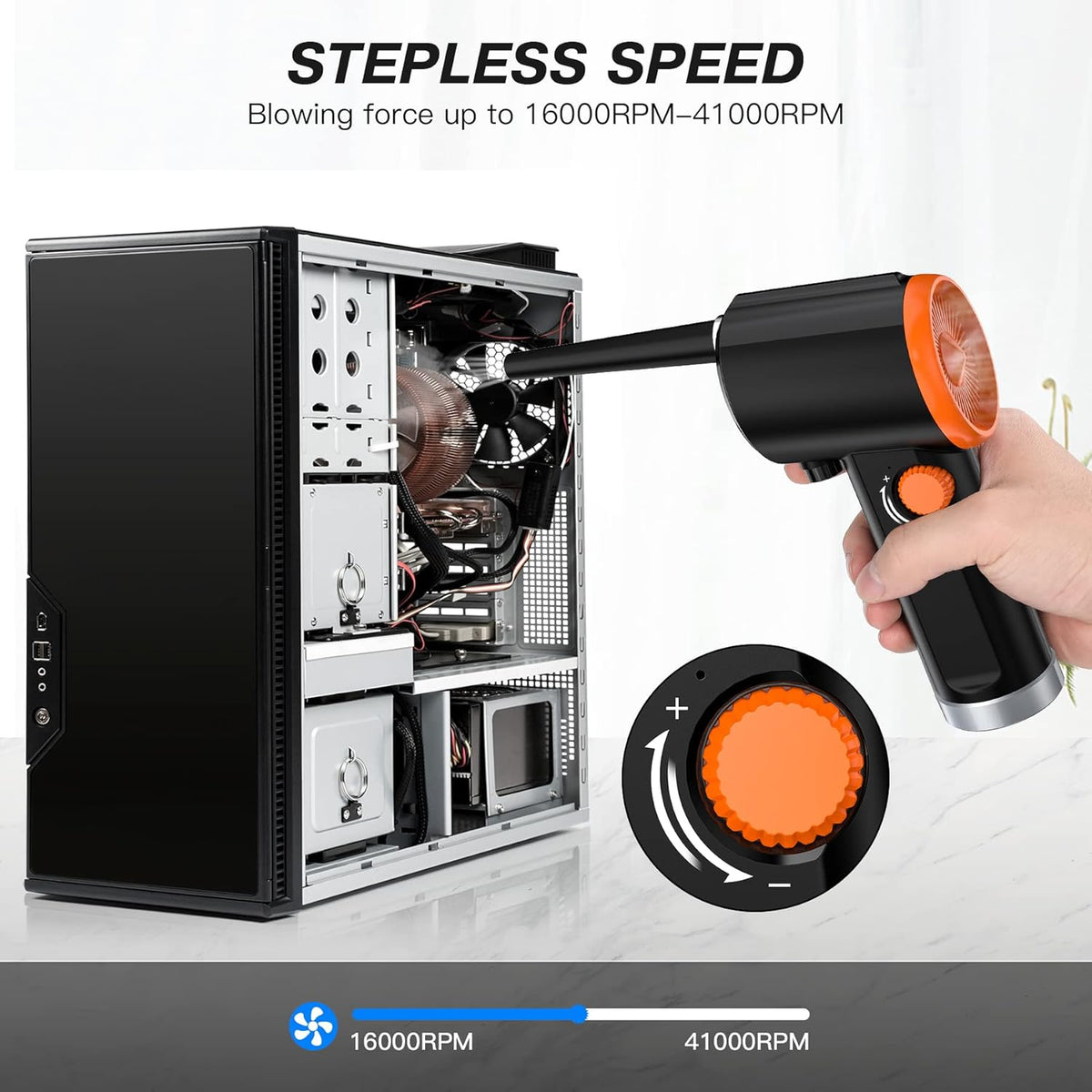 Cordless Electric Air Duster for Computer Electronics Cleaning Y475