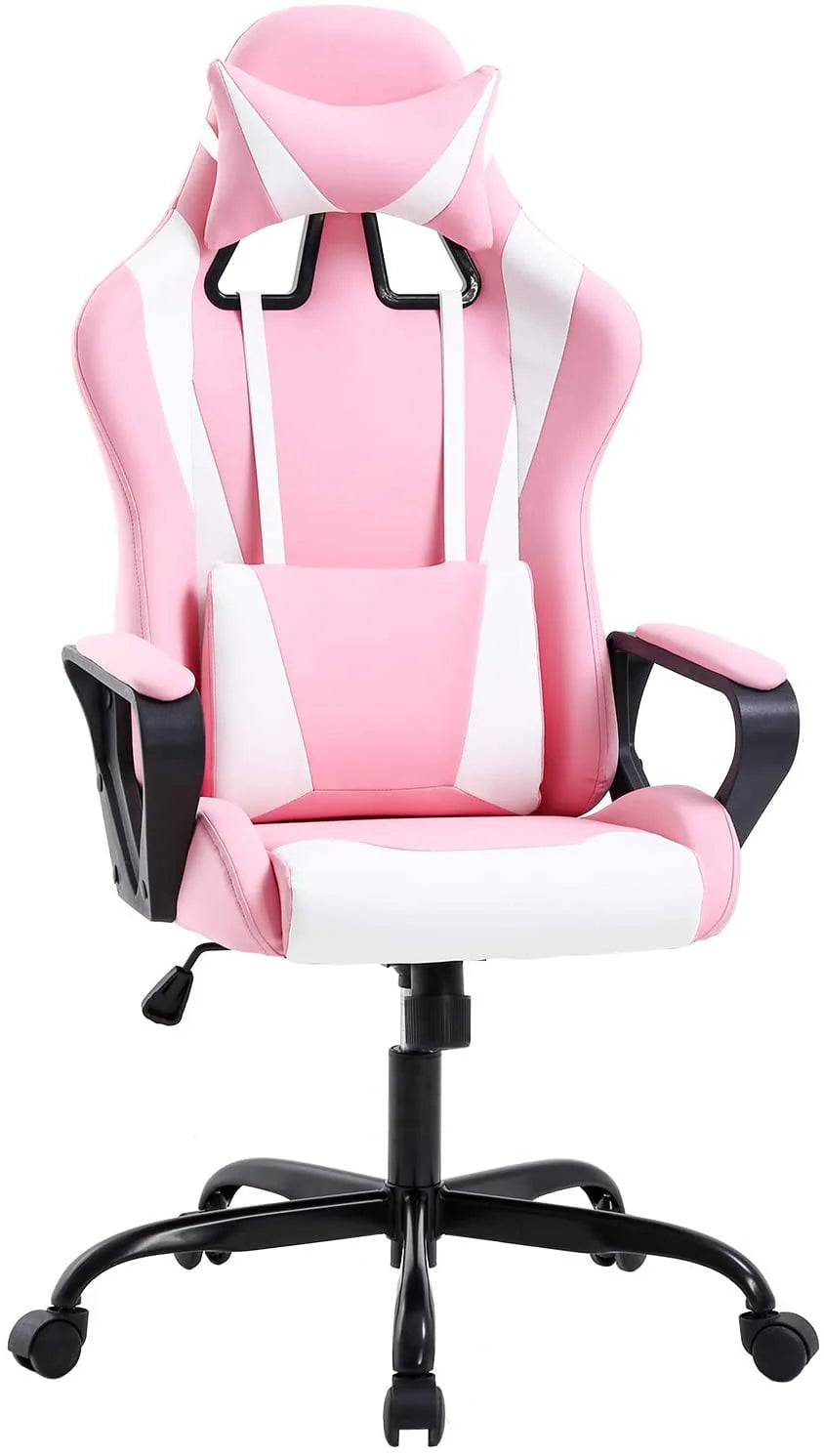 White PU Leather Ergonomic Swivel Office Chair O783364