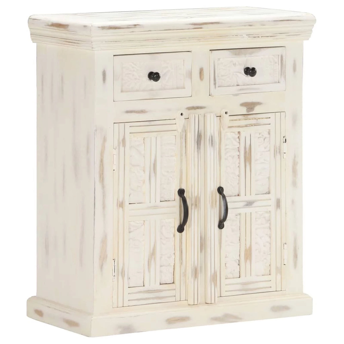 Mango Wood Storage Cabinet with 2 Drawers and 2 Doors A49838