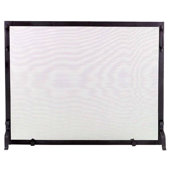 Black Wrought Iron Fireplace Screen, 44 inch x 34 inch Q337503