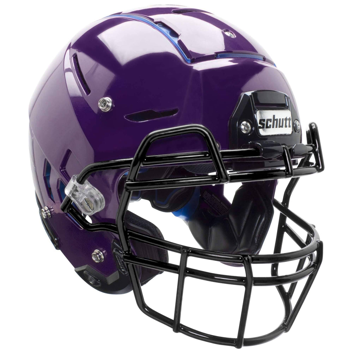 Purple Youth Football Helmet with Attached Titanium Facemask J65401
