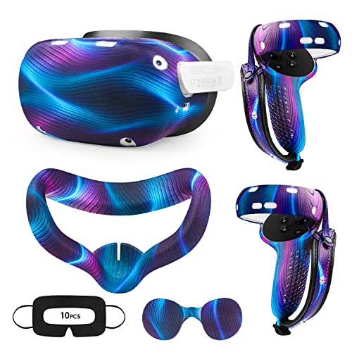 VR Accessory Set with Controller Grip Leather Cover, Shell Cover, Face Cover P6041