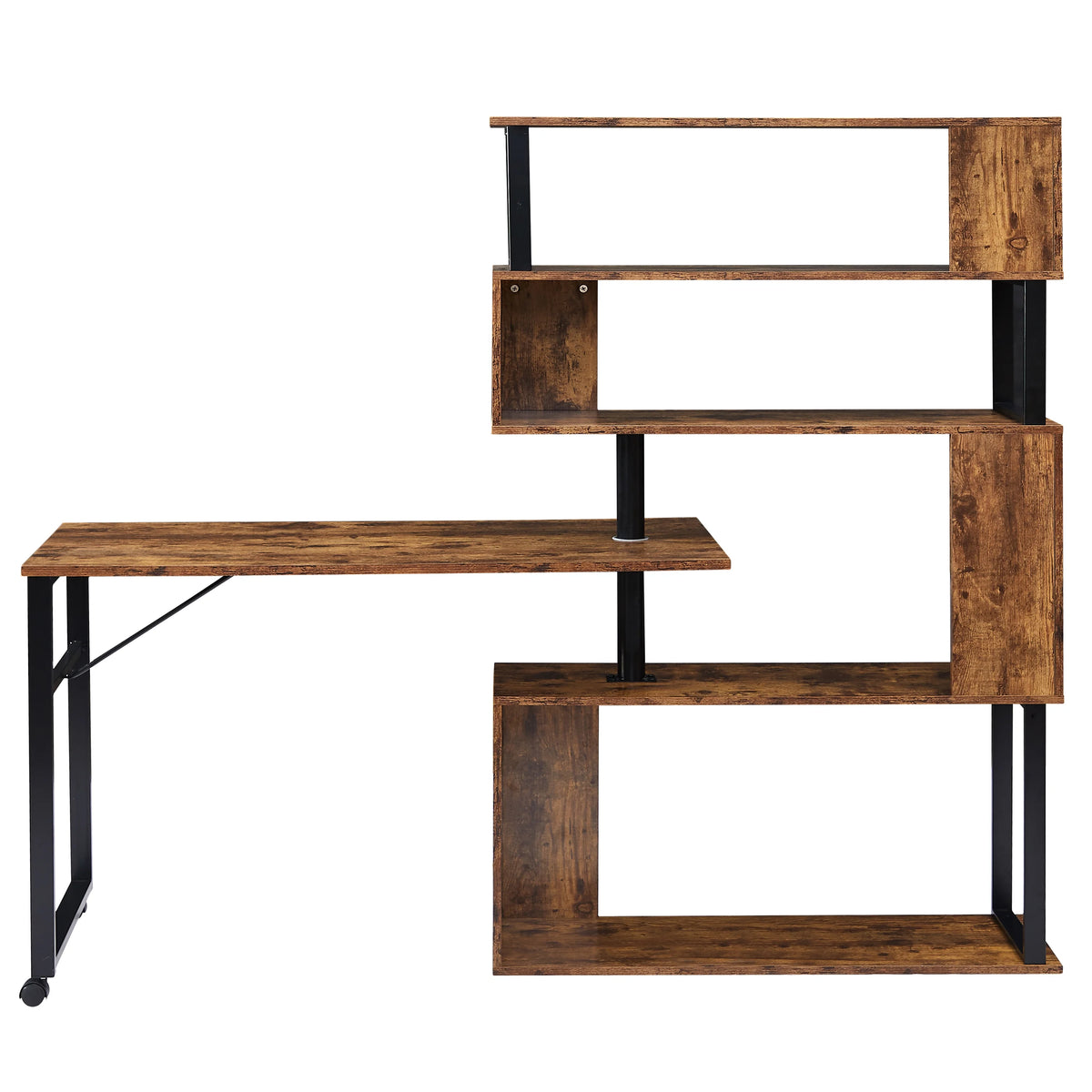 L-Shaped Corner Computer Desk with Bookshelf C453