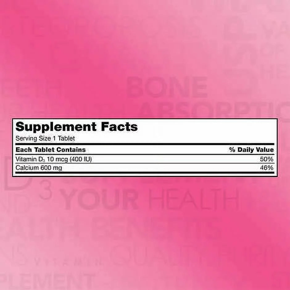 Calcium 600 mg Plus Vitamin D3 500 Tablets P97890
